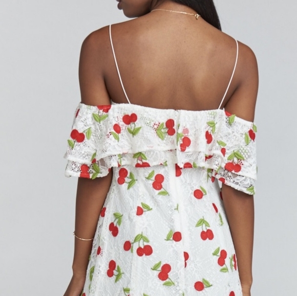 Cherry Embroidered Lace Show Me Your Mumu Mini Dress Rita Ruffle Top - Picture 4 of 13